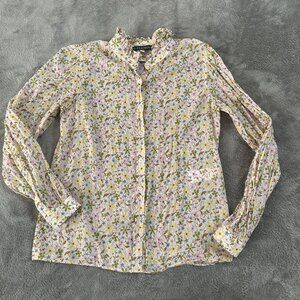 Alexa Chung Floral Long Sleeve Button Up Blouse Shirt Women's US 10 M